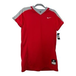 NIKE DRI FIT athletic workout shirt size Medium, red and gray. New never worn.